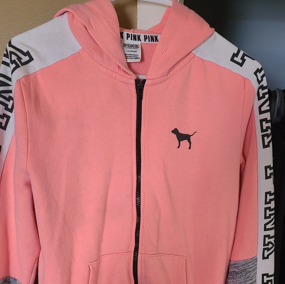 Pink zip up Hoodie